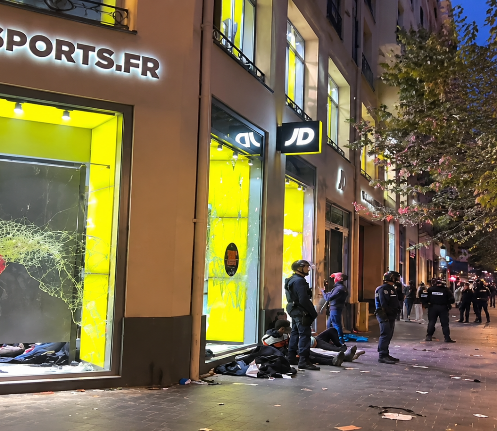 Avenue Jean-Médecin à Nice après les violences urbaines du 17 octobre 2026